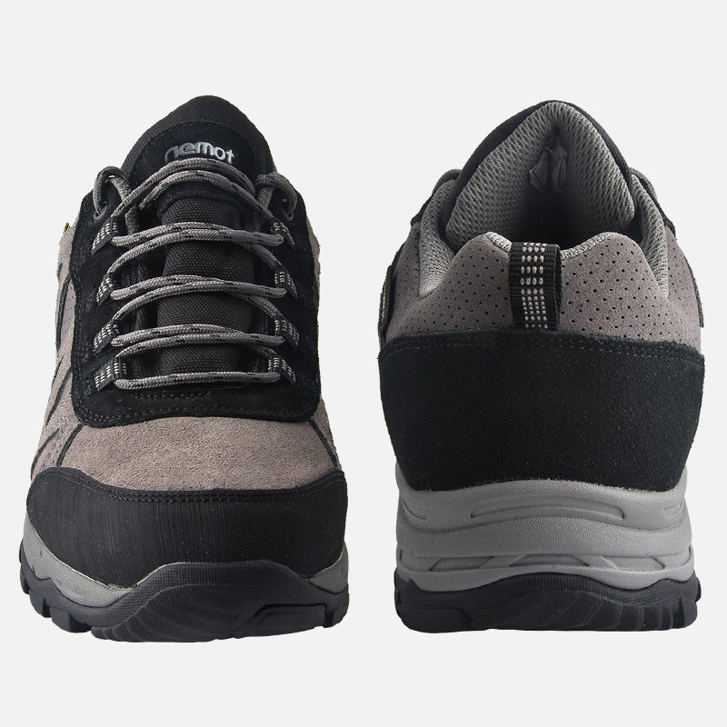 riemot Men's Waterproof Hiking Shoes Grey Black Lightweight Running Trainers - Knixmax