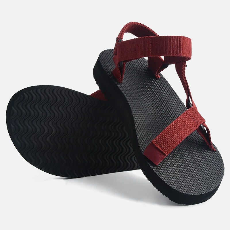 riemot Walking Sandals for Women Red Ladies Casual Summer Shoes - Knixmax