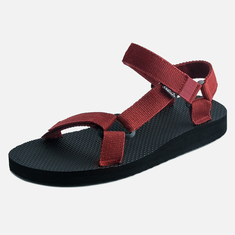 riemot Walking Sandals for Women Red Ladies Casual Summer Shoes - Knixmax