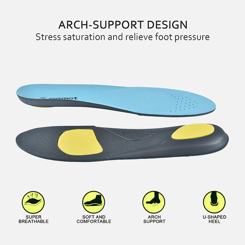 riemot Men's Orthotic Sport Insoles Olive Green Full Length Inner Soles with Arch Support - Knixmax