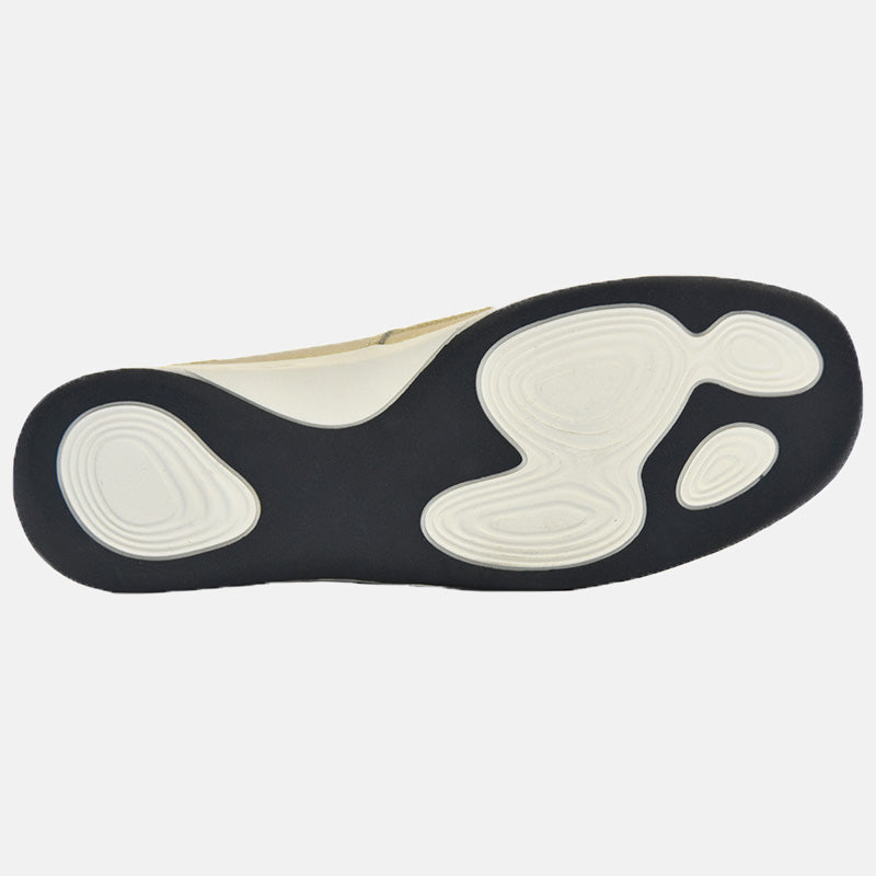 Knixmax Women's Leather Flats Loafers Mary Jane Gold Shoes - Knixmax