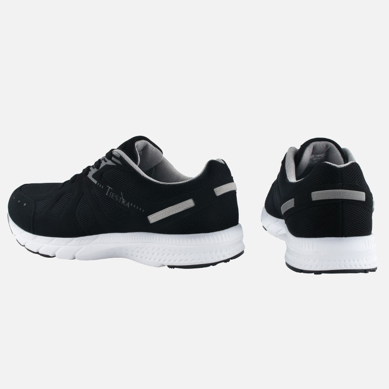 TIESTRA Walking Shoes for Men Running Shoes Black Outdoor Gym Fitness Trainer - Knixmax
