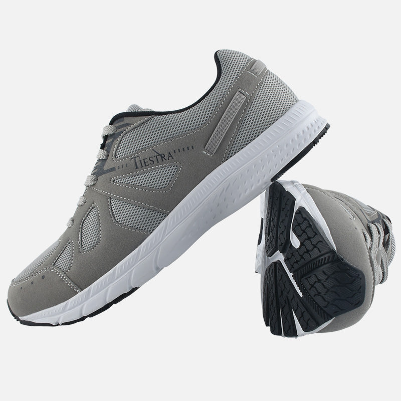 TIESTRA Walking Shoes for Men Running Shoes Grey Outdoor Gym Fitness Trainer - Knixmax