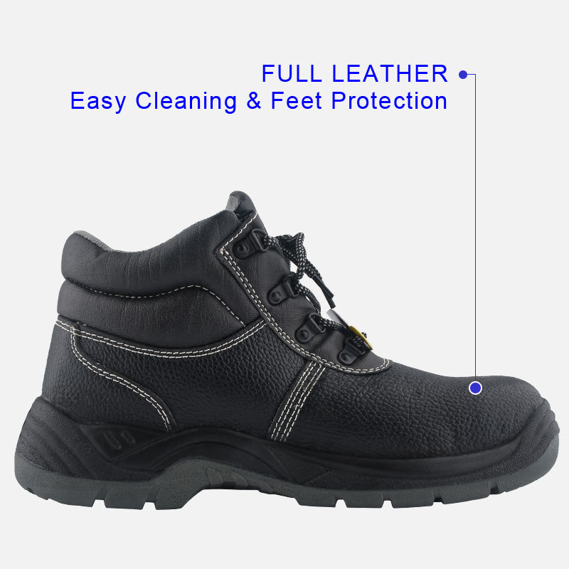TIESTRA Work Boots for Men High Rise Slip Resistant Steel Toe Outdoor Waterproof Hiking Boots - Knixmax