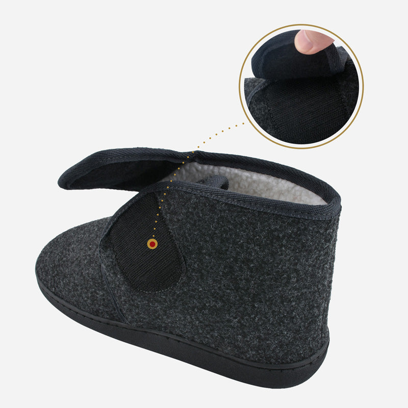 TIESTRA Heren Pantoffels Warm Vilt Slippers Brede Fit Winter Gezellige Bont Huisschoenen Antislip voor Binnen & Outdoor, Rood, 38 EU TIESTRA Heren Pantoffels Warm Vilt Slippers Brede Fit Winter Gezellige Bont Huisschoenen Antislip voor Binnen & Outdoor, Rood, 38 EU