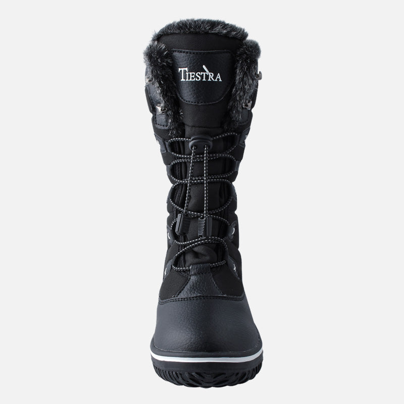 Womens Slip On Waterproof Rubber Sole Ladies Flat Winter Walking Shoes Fur Lined Warm Snow Boots - Knixmax