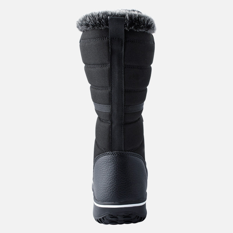 Womens Slip On Waterproof Rubber Sole Ladies Flat Winter Walking Shoes Fur Lined Warm Snow Boots - Knixmax