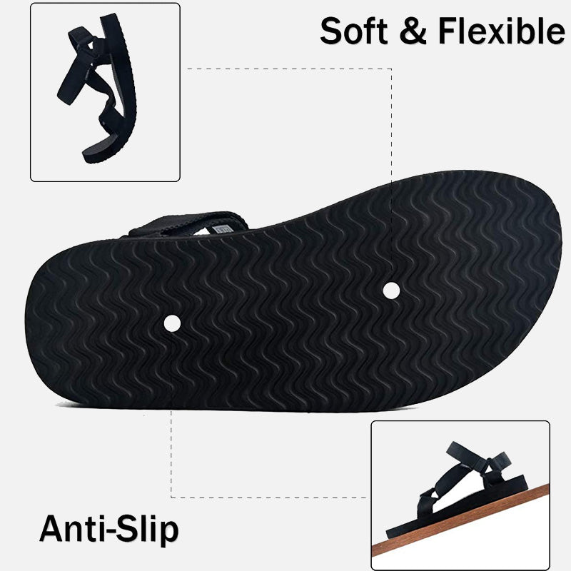 riemot Walking Sandals for Women Black Ladies Casual Summer Shoes - Knixmax