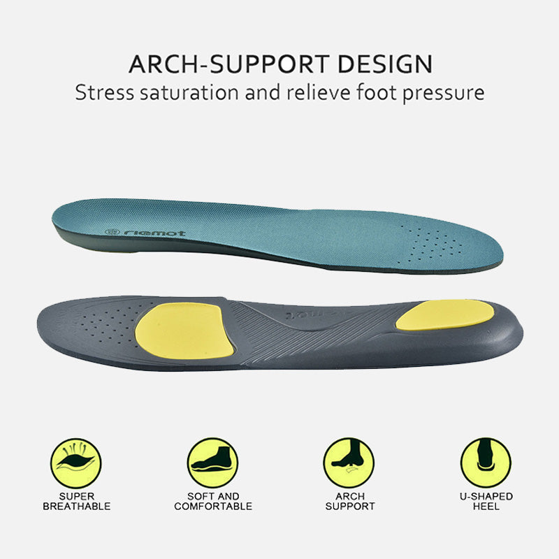 riemot Men's Orthotic Sport Insoles Blue Mist Full Length Inner Soles with Arch Support - Knixmax