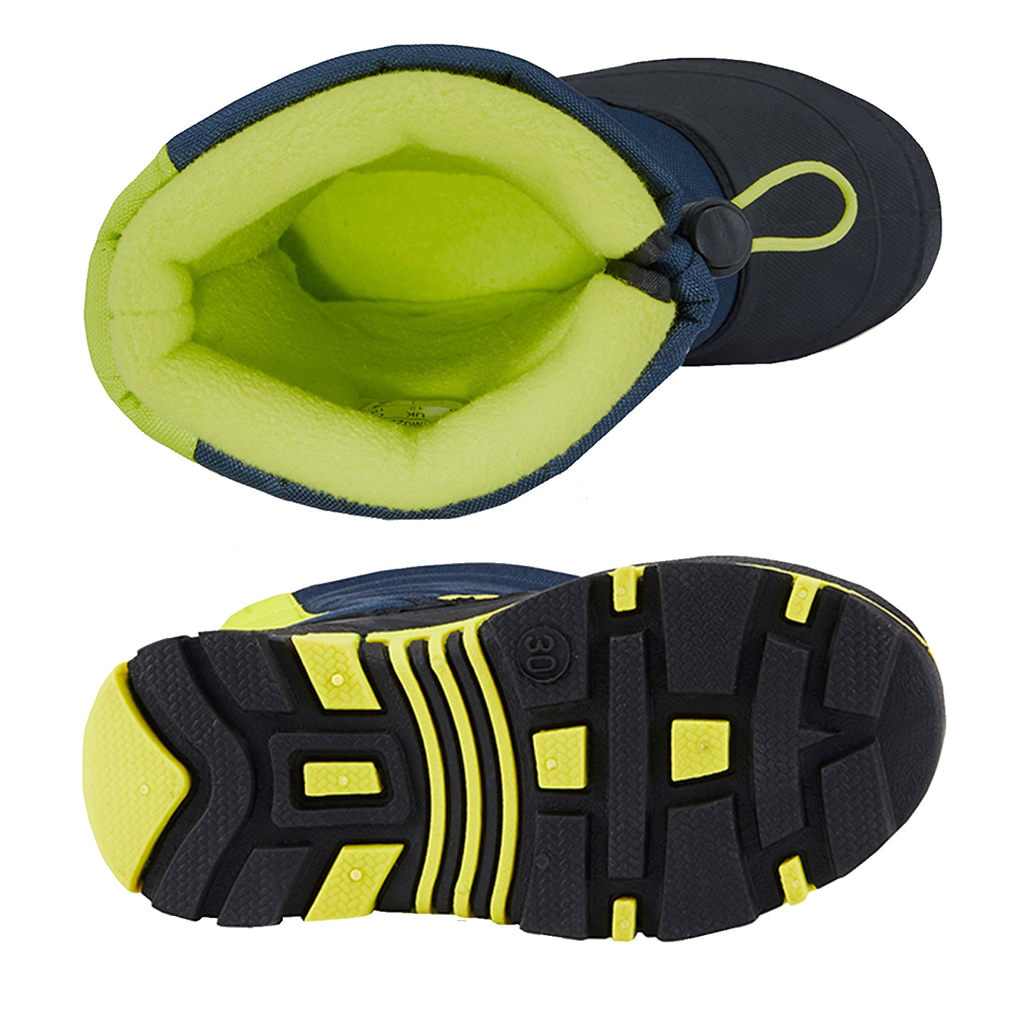 riemot Kids Snow Boots, Black Green, Waterproof Warm Shoes - Knixmax
