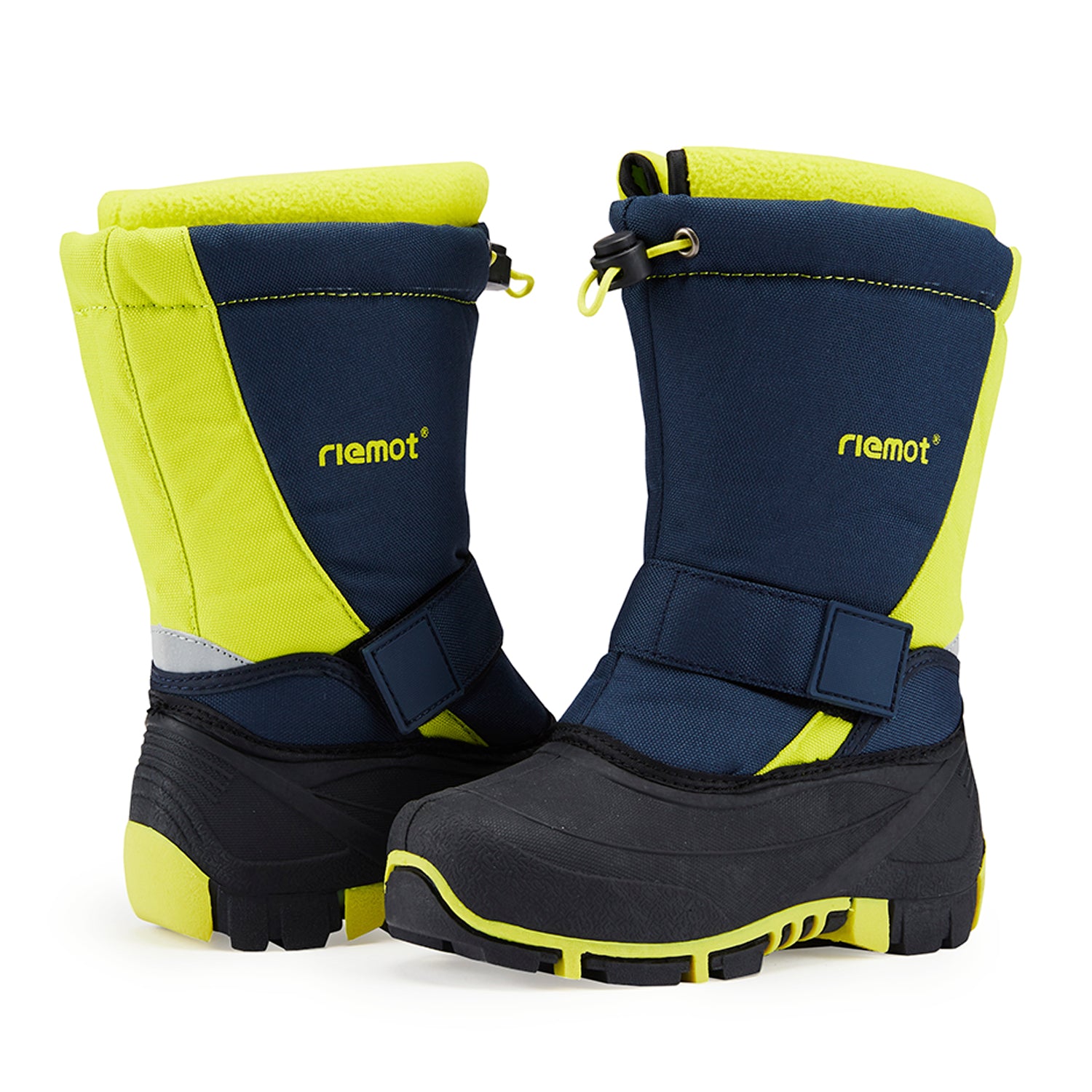 riemot Kids Snow Boots, Black Green, Waterproof Warm Shoes - Knixmax