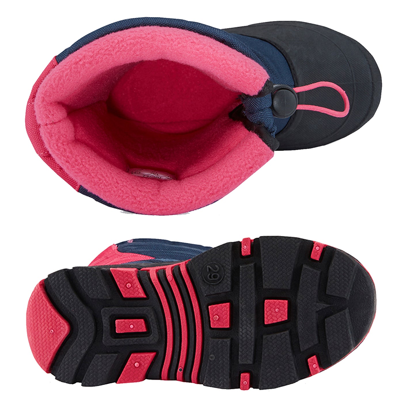 riemot Kids Snow Boots, Black Rose, Waterproof Warm Shoes - Knixmax