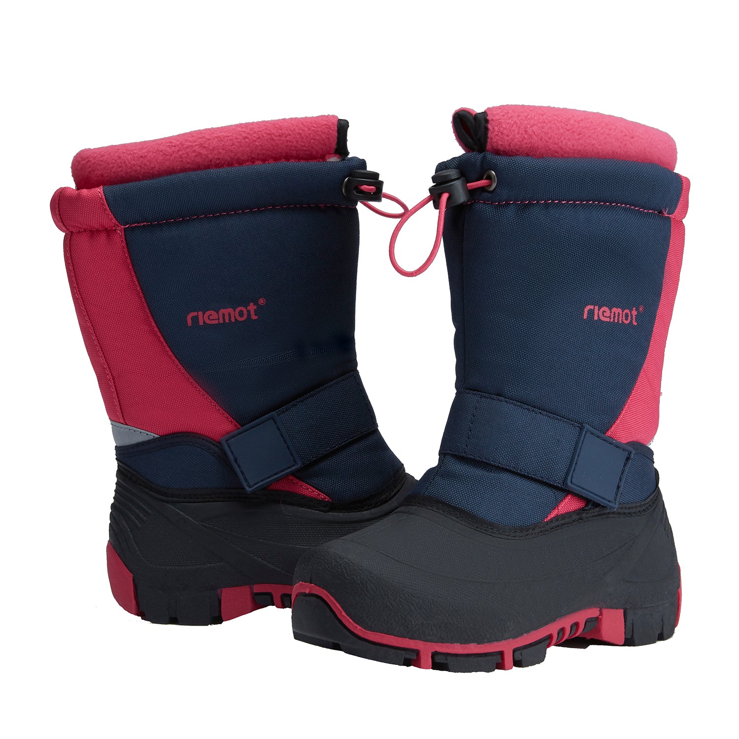 riemot Kids Snow Boots, Black Rose, Waterproof Warm Shoes - Knixmax