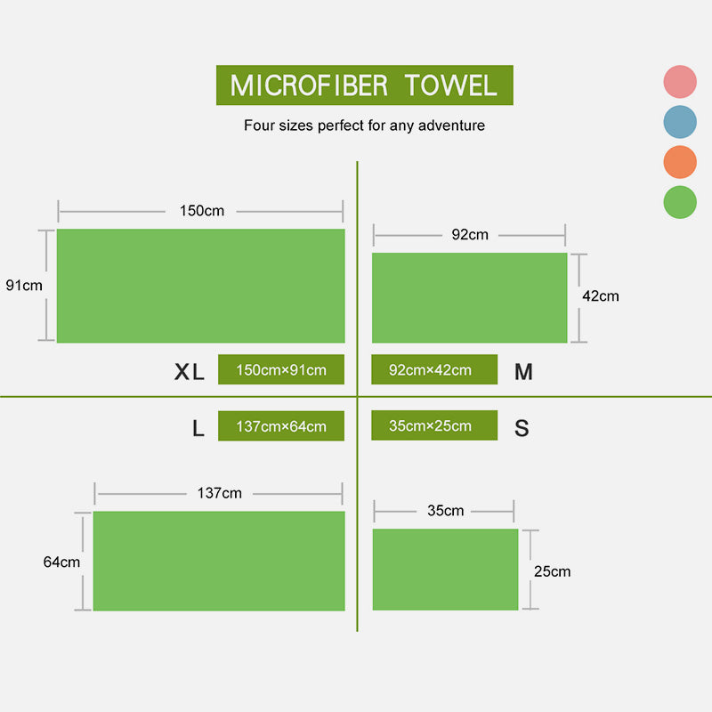 riemot Microfibre Green Towel Lightweight Quick Drying Absorbent For Travel Camping Backpacking Sports Fitness - Knixmax
