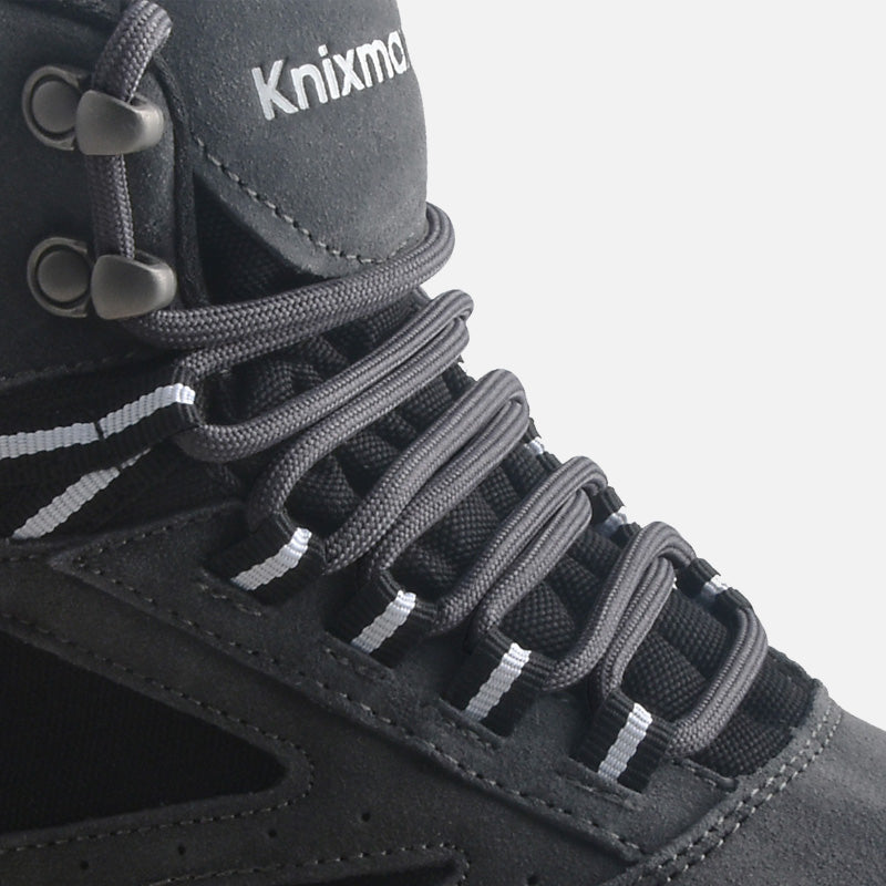 Knixmax Strong Round Shoe Laces Grey for Walking Boots Hiking Shoes Trainers Sneakers - Knixmax