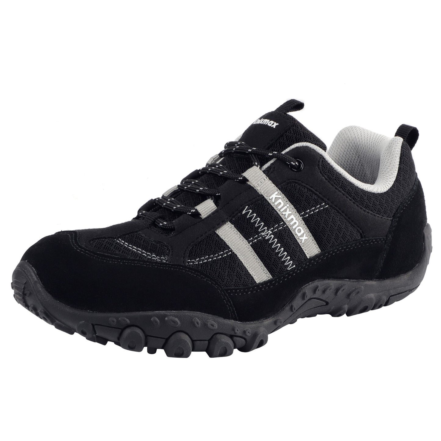 Knixmax Men's Hiking Trainers, Black, Lightweight Approach Shoes, Sports Trainers