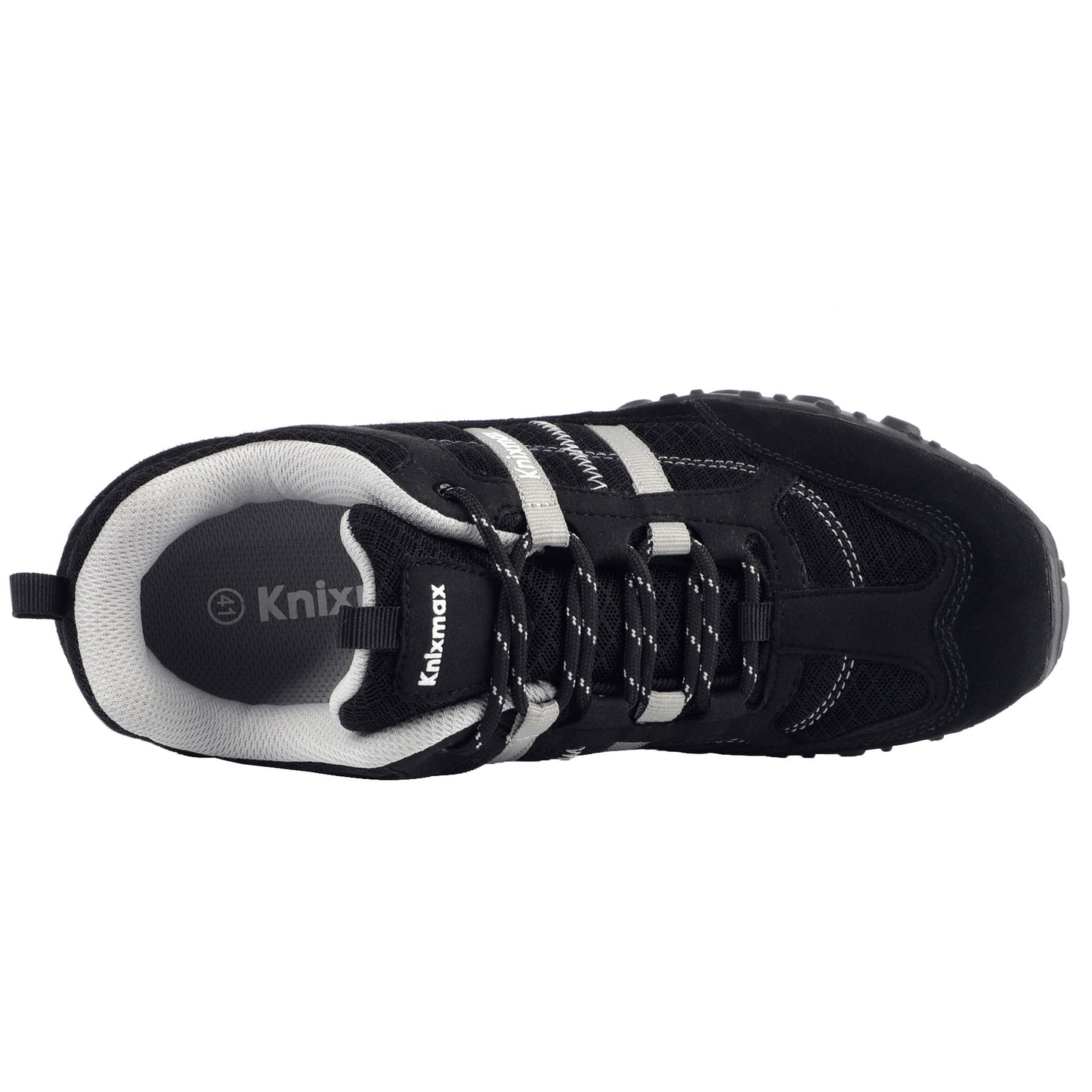 Knixmax Men's Hiking Trainers, Black, Lightweight Approach Shoes, Sports Trainers