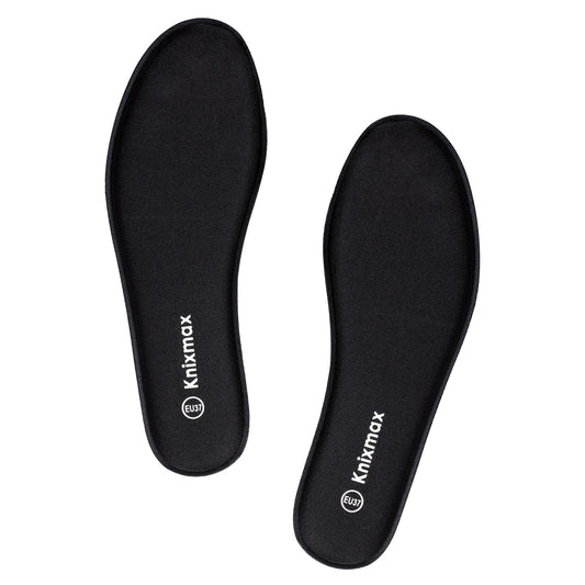 Knixmax Men's Memory Foam Insoles, Black, for Athletic Shoes & Sneakers