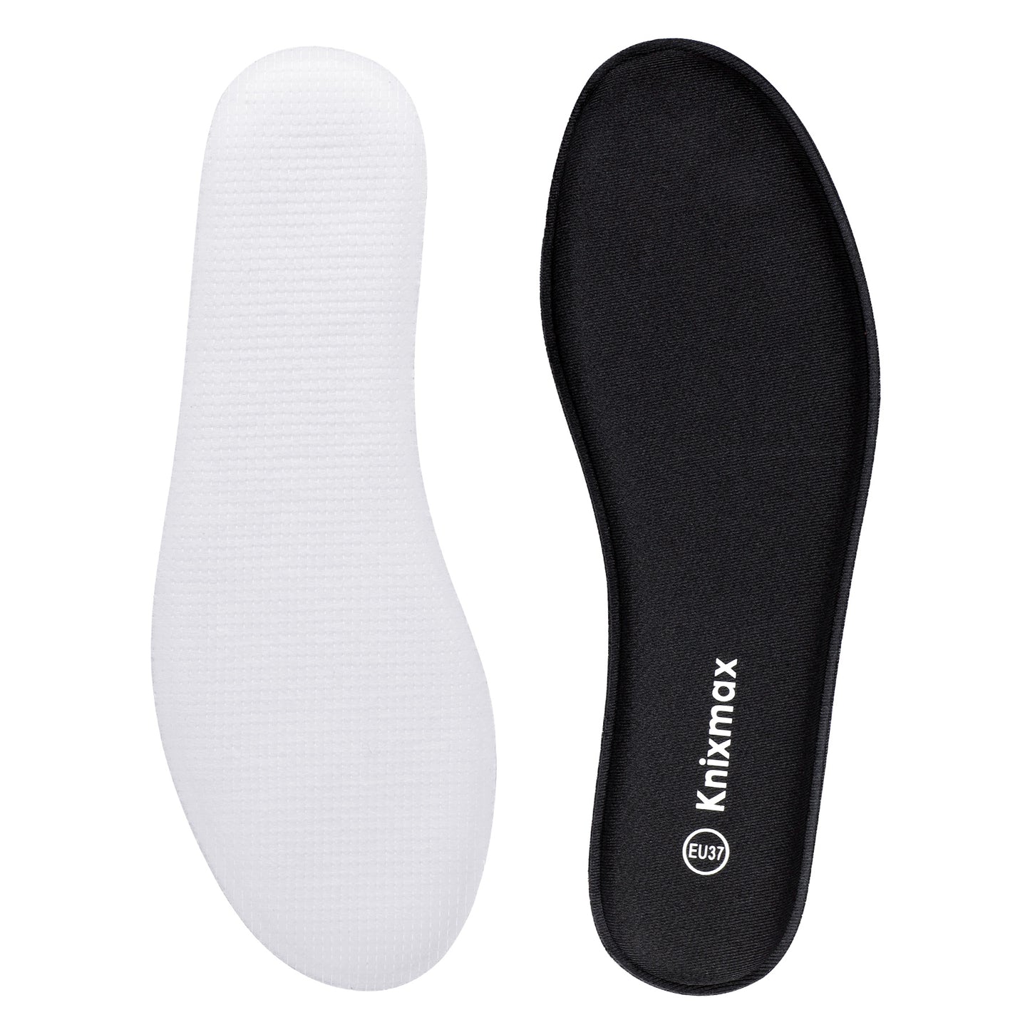 Knixmax Men's Memory Foam Insoles, Black, for Athletic Shoes & Sneakers