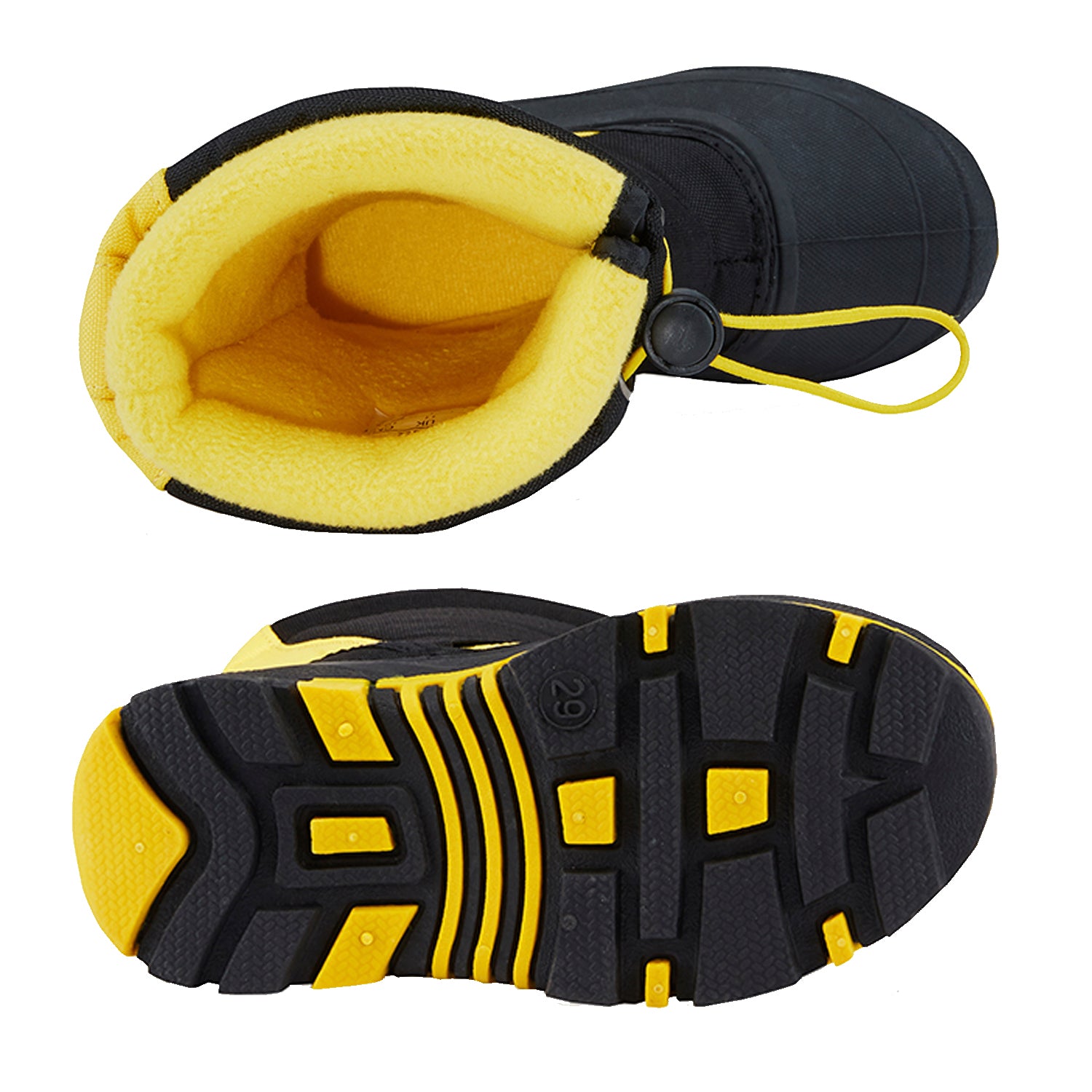 riemot Kids Snow Boots, Black Yellow, Waterproof Warm Shoes - Knixmax