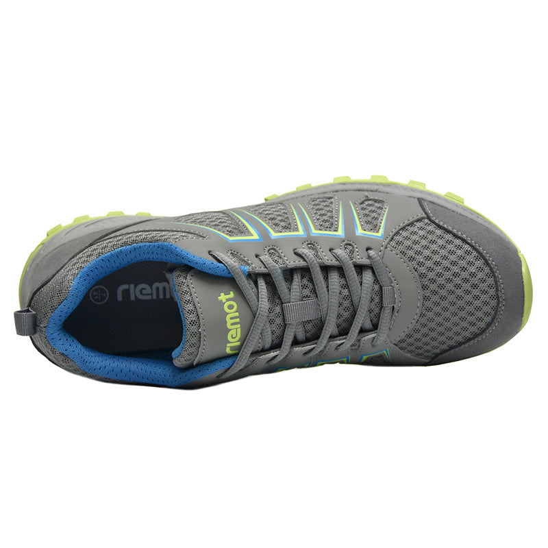 riemot Men's Hiking Shoes, Grey Green, Lightweight Trail Running Shoes, Athletic Outdoor Trainers - Knixmax