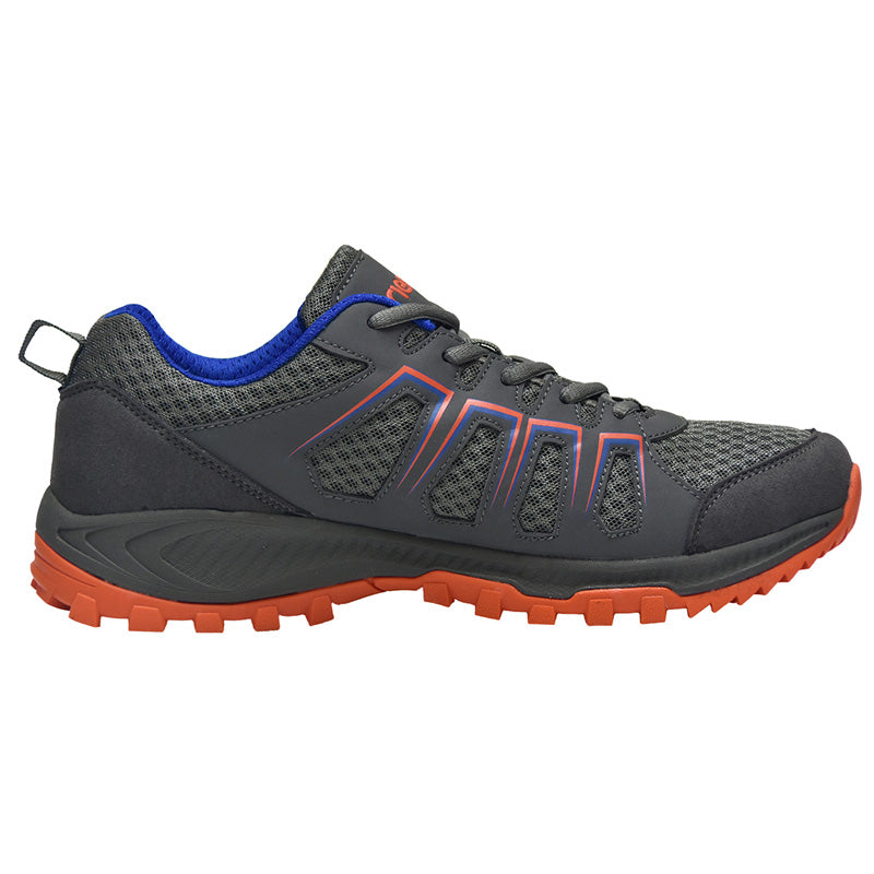 riemot Men's Hiking Shoes, Grey Orange, Lightweight Trail Running Shoes, Athletic Outdoor Trainers - Knixmax