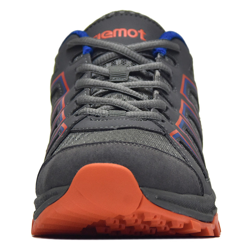 riemot Men's Hiking Shoes, Grey Orange, Lightweight Trail Running Shoes, Athletic Outdoor Trainers - Knixmax