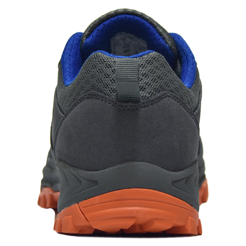 riemot Men's Hiking Shoes, Grey Orange, Lightweight Trail Running Shoes, Athletic Outdoor Trainers - Knixmax