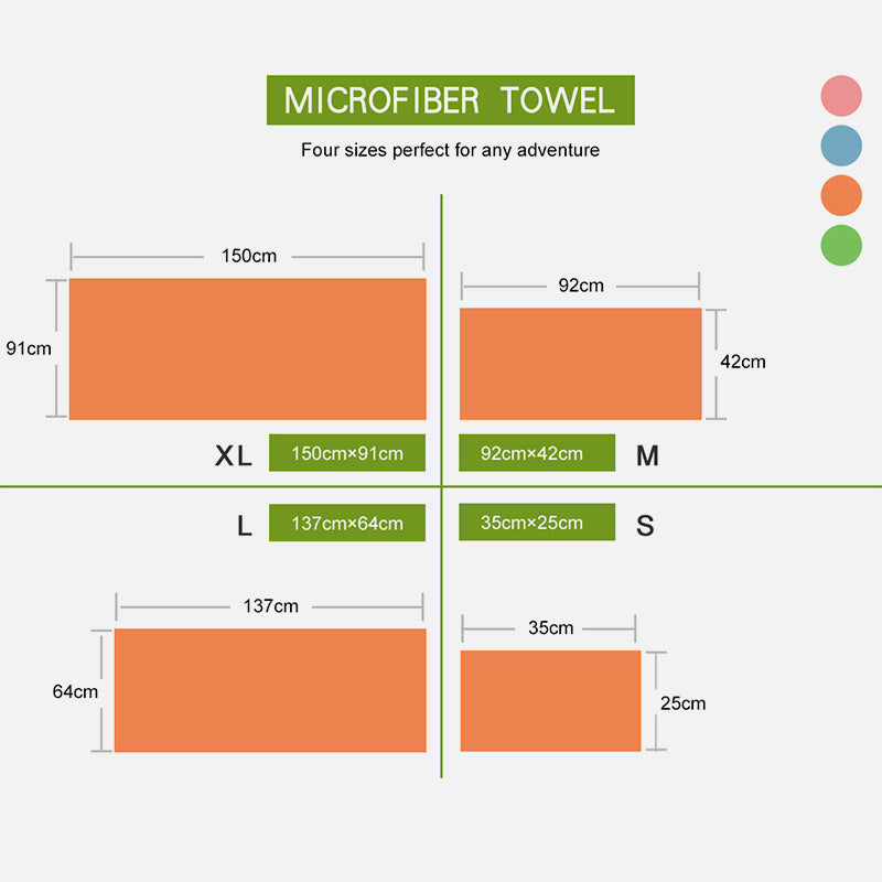 riemot Microfibre Orange Towel Lightweight Quick Drying Absorbent For Travel Camping Backpacking Sports Fitness - Knixmax