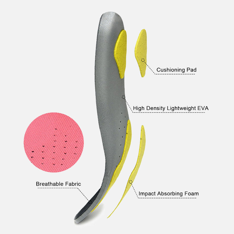 riemot Women's Orthotic Sport Insoles Pink Full Length Inner Soles with Arch Support - Knixmax