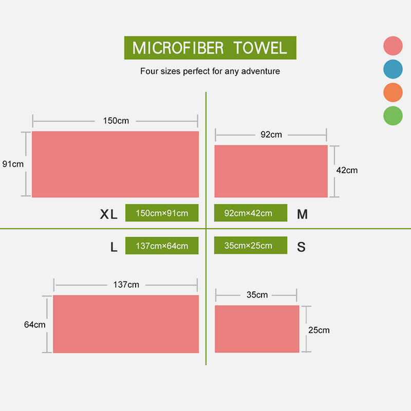 riemot Microfibre Pink Towel Lightweight Quick Drying Absorbent For Travel Camping Backpacking Sports Fitness - Knixmax