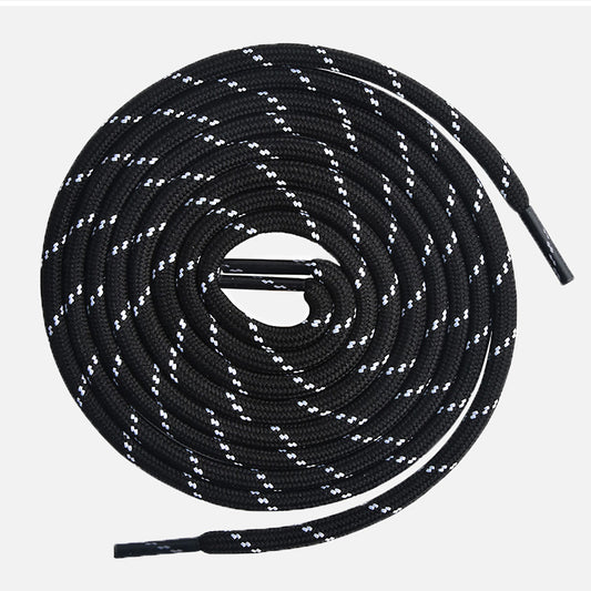 Knixmax Strong Round Shoe Laces Black White for Walking Boots Hiking Shoes Trainers Sneakers - Knixmax