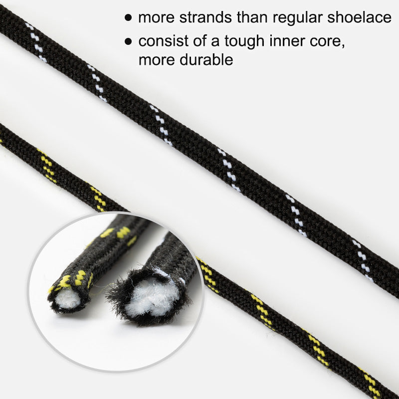 Knixmax Strong Round Shoe Laces Black Brown for Walking Boots Hiking Shoes Trainers Sneakers - Knixmax